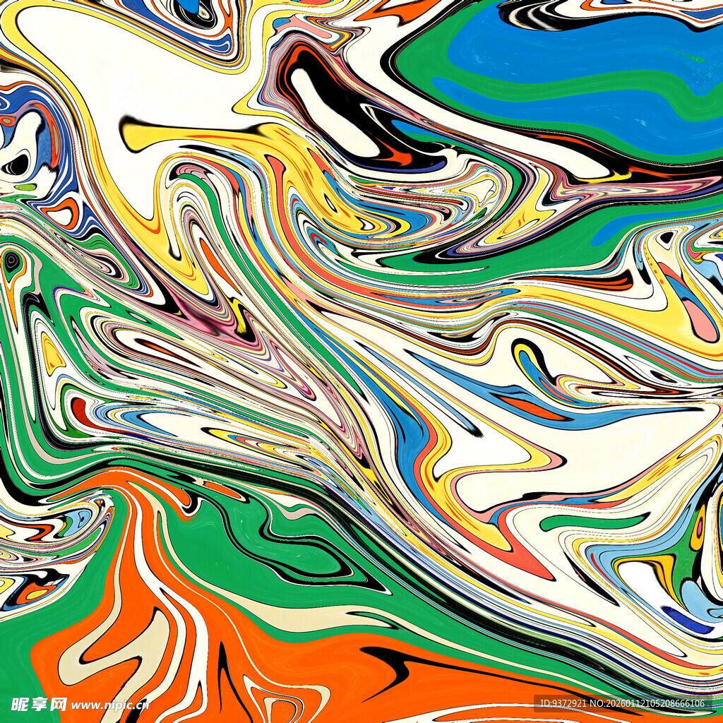 抽象多彩流体艺术图案