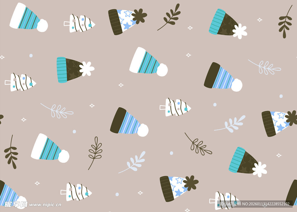 冬季元素无缝图案纹理