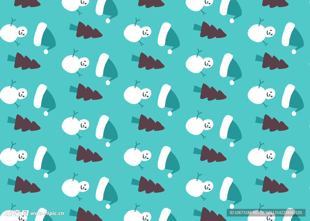 蓝底卡通动物图案背景