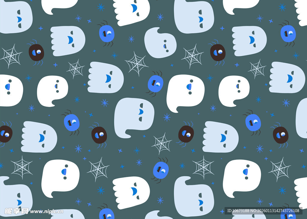 圣诞幽灵雪花图案背景