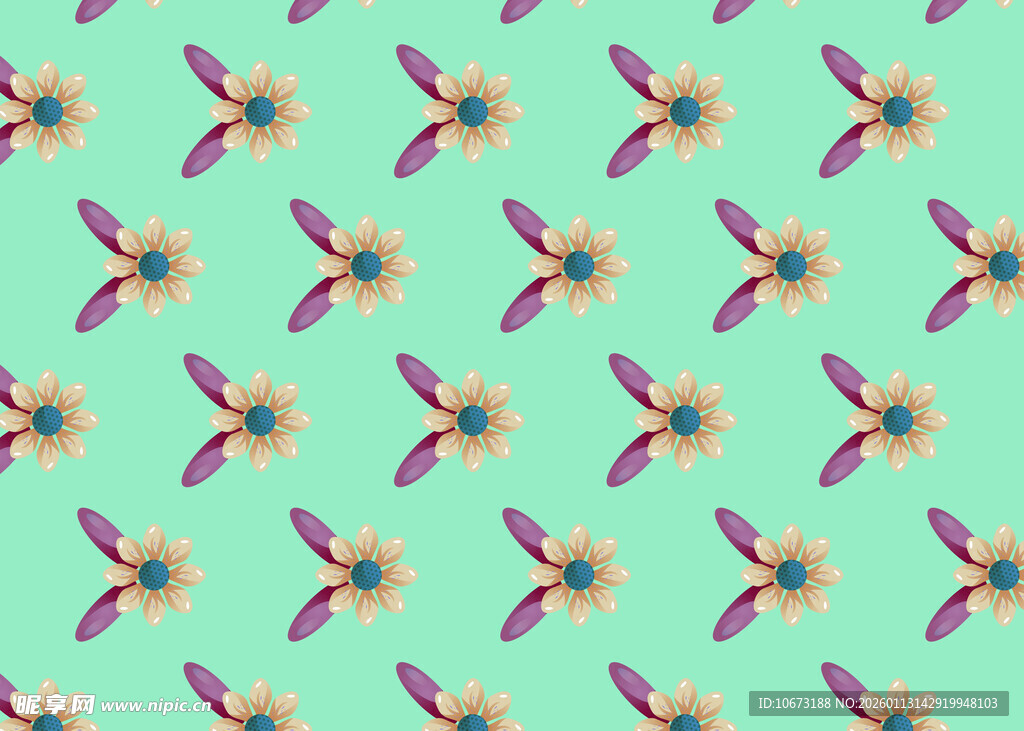 清新小鸟图案无缝背景