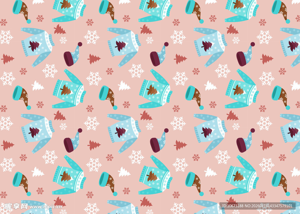 粉色背景卡通图案无缝纹理