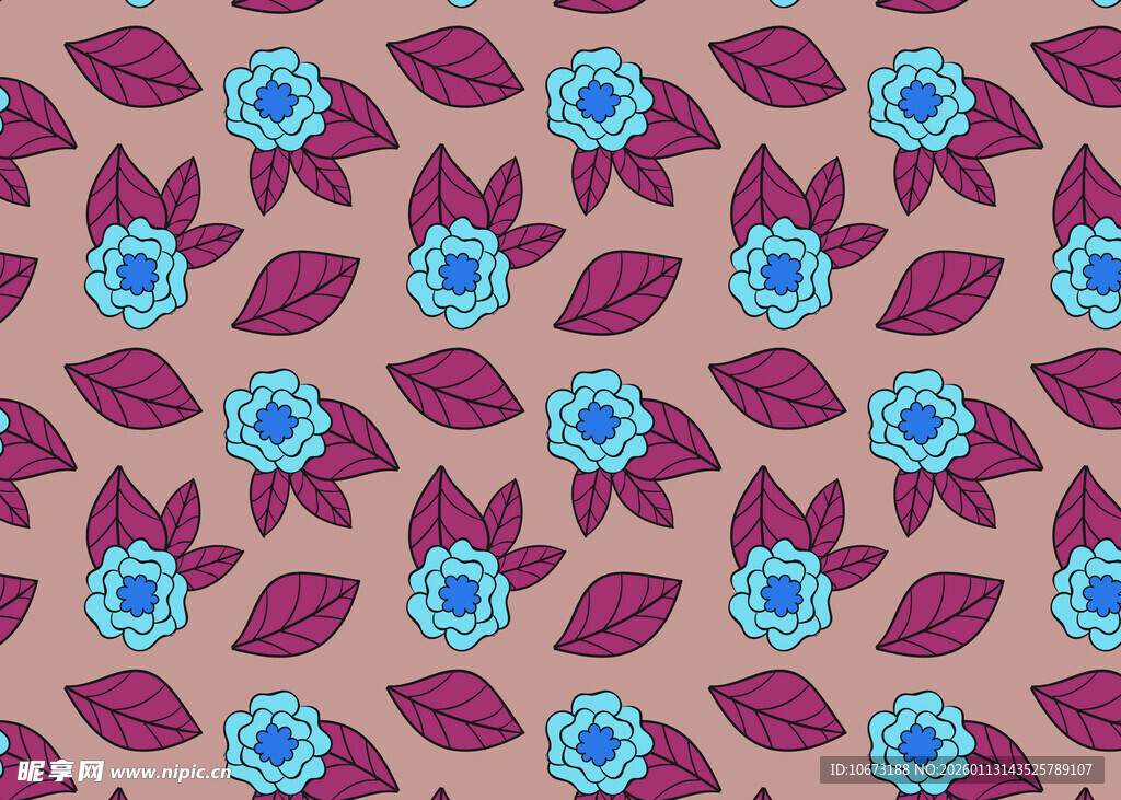 花卉叶子图案背景纹理