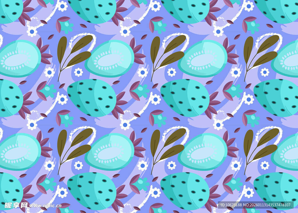 蓝紫色调水果图案纹理