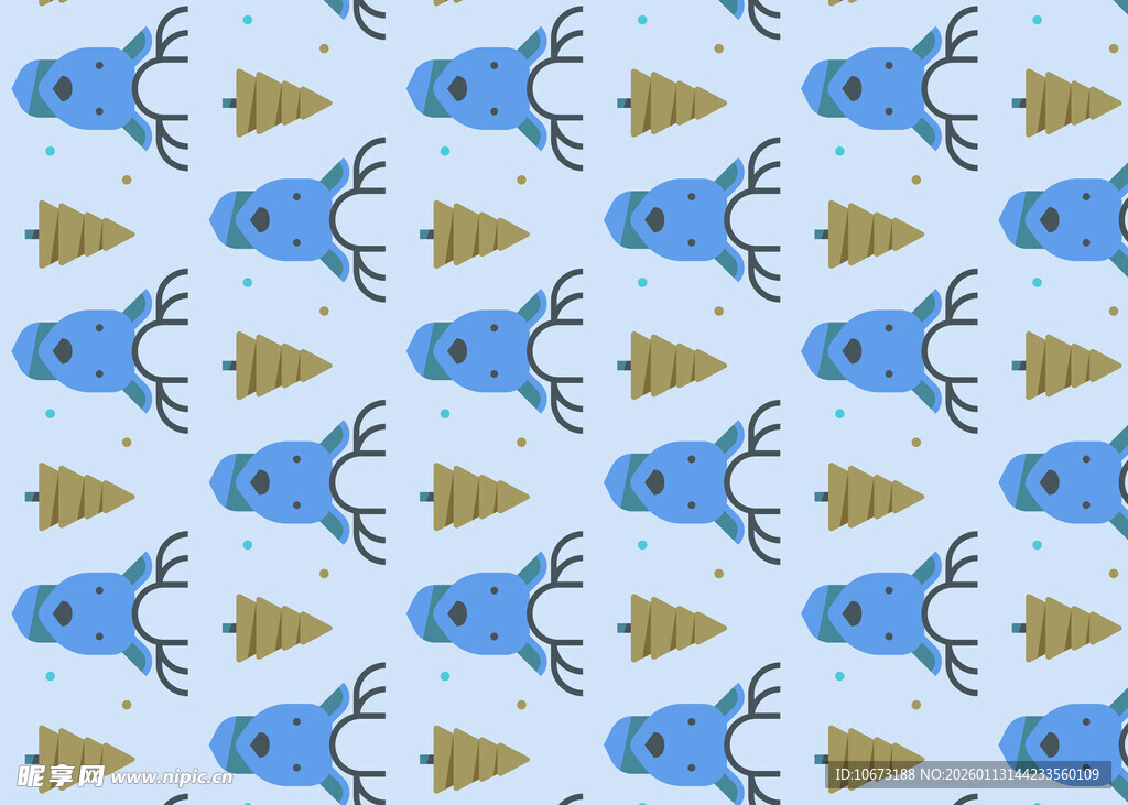 海洋生物图案背景