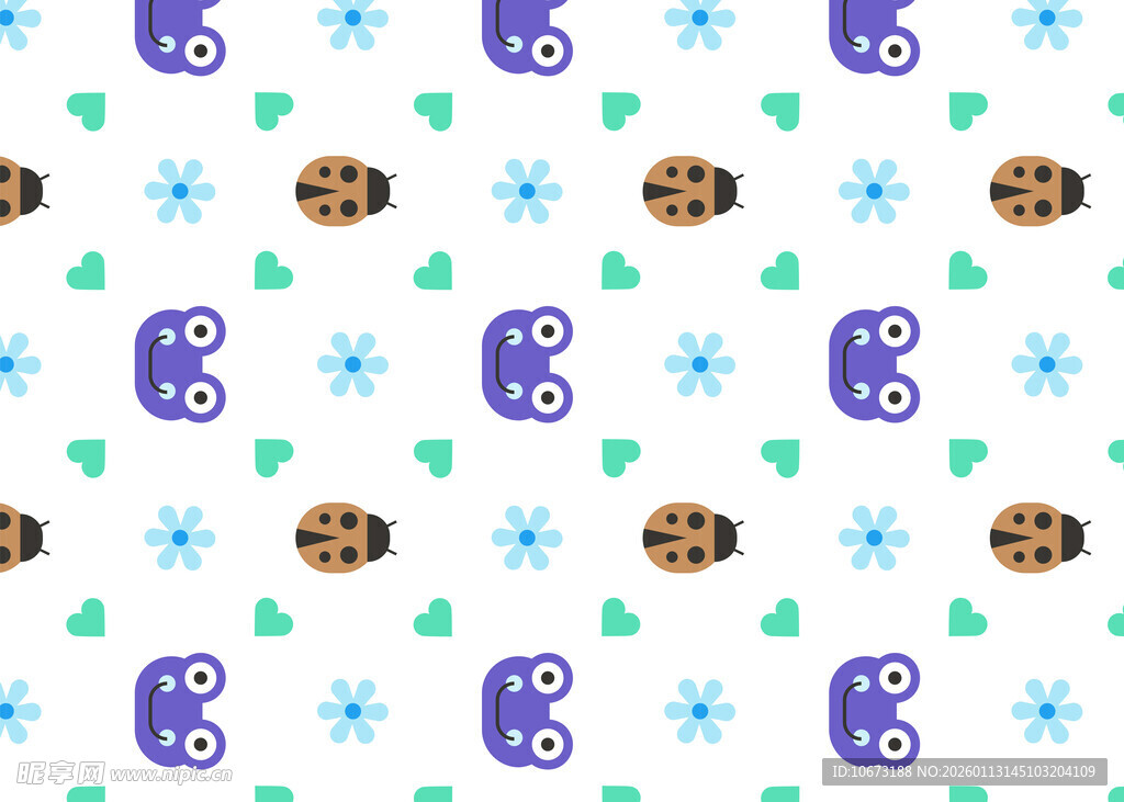 多彩卡通图案背景纹理