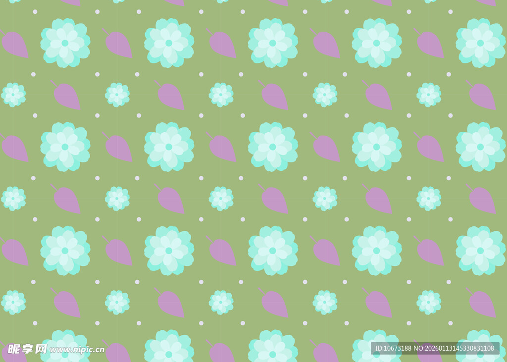 浅绿色波点花卉图案背景