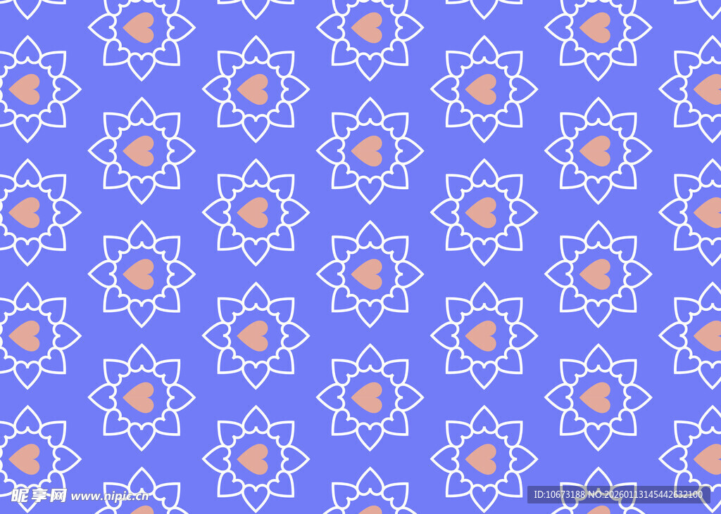 蓝色花卉图案背景纹理