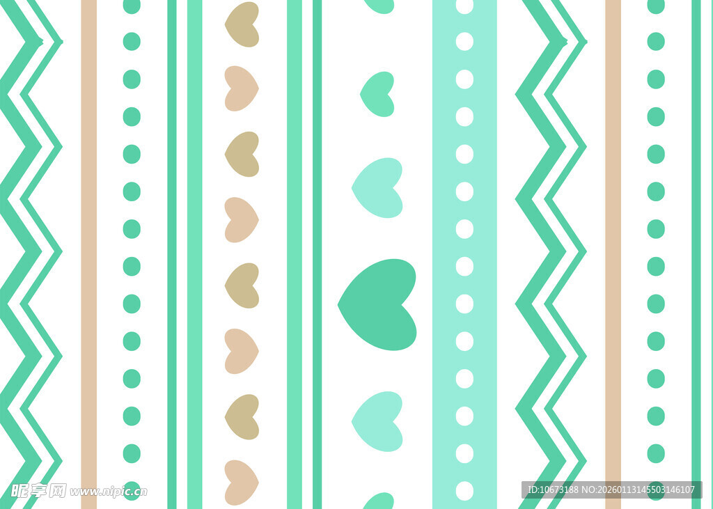 清新几何心形图案背景