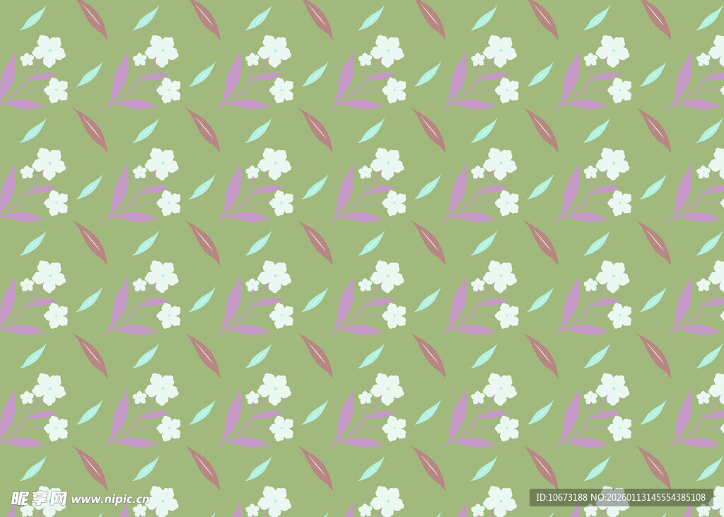 绿色花卉图案背景纹理