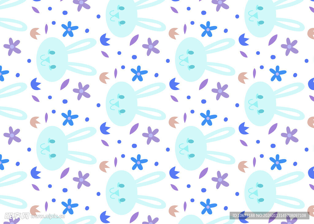 清新蓝紫花卉图案背景