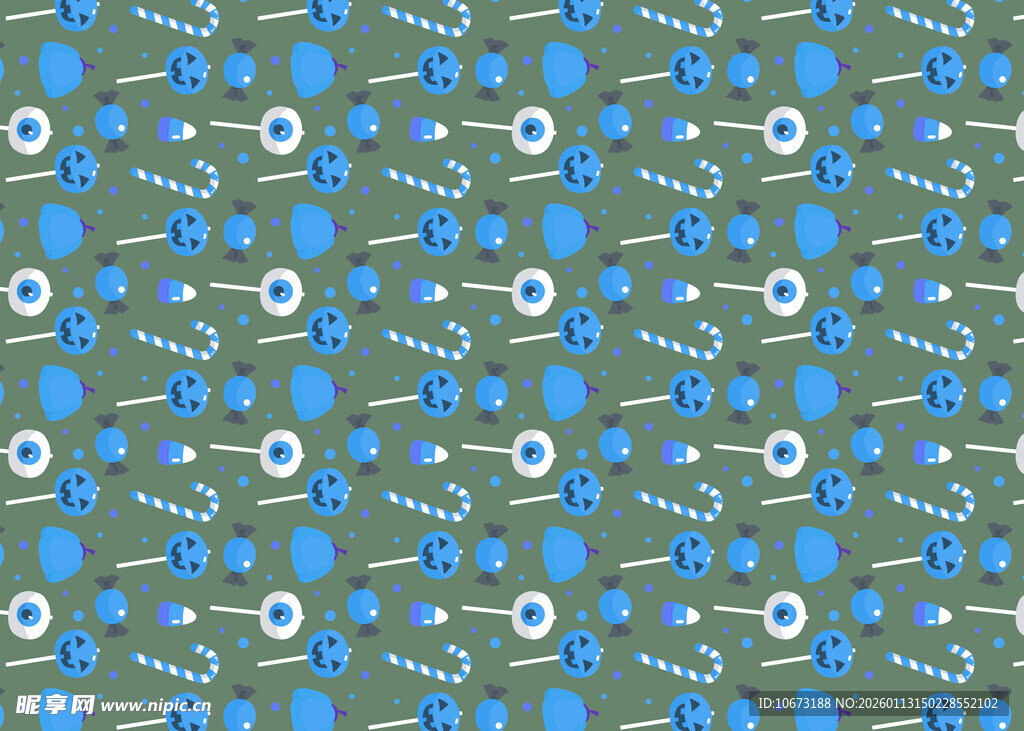 蓝绿花卉图案背景设计