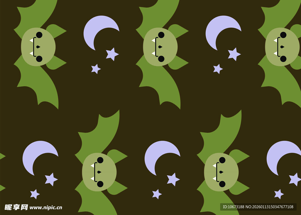 圣诞冬青与蝙蝠图案背景