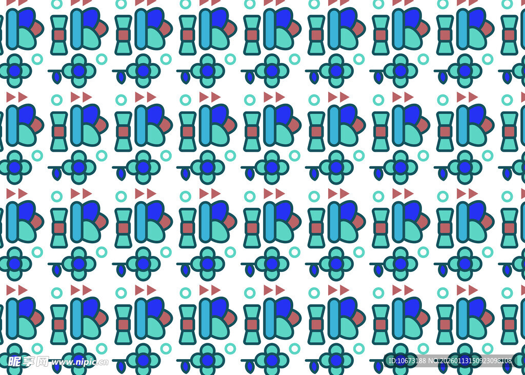 多彩几何图案无缝背景图