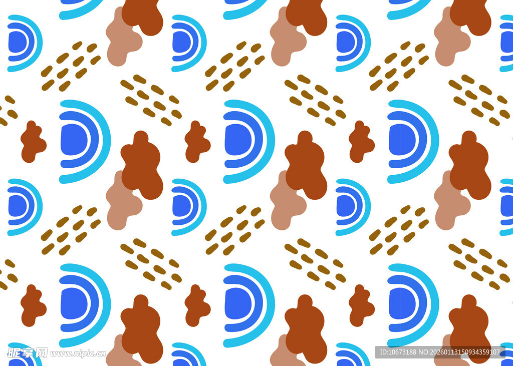 动物与蓝白图案无缝背景