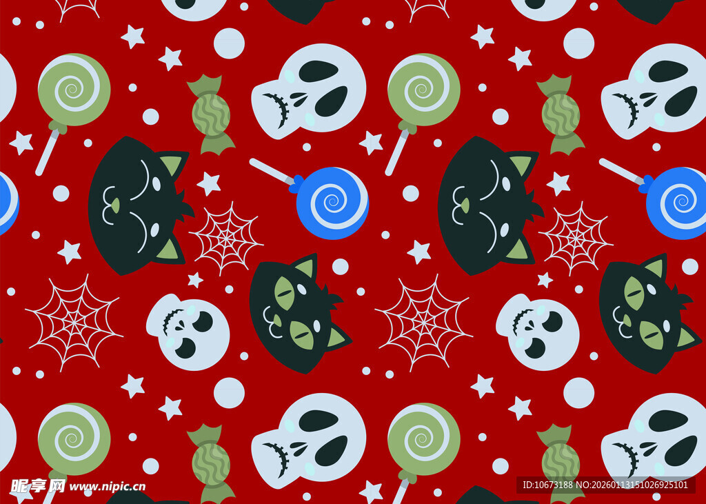 红色万圣节主题图案背景