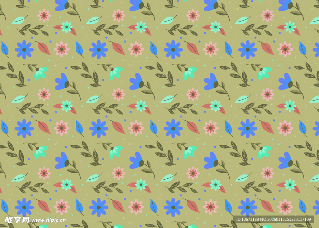 多彩花卉图案背景纹理