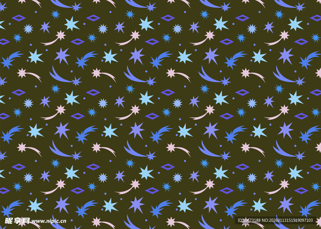 星空元素无缝图案背景