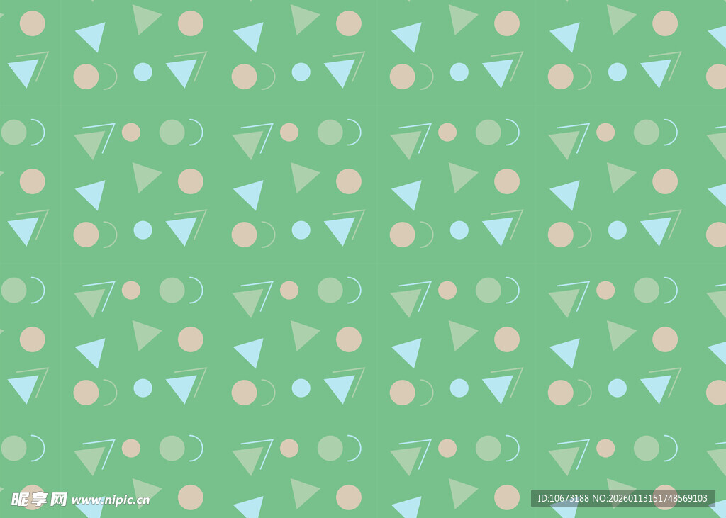 绿色背景几何图案装饰图