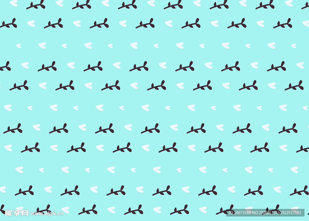 蓝色底小狗图案无缝背景