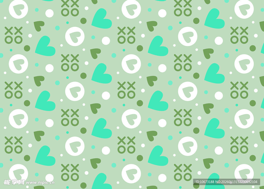 清新绿底几何图案背景