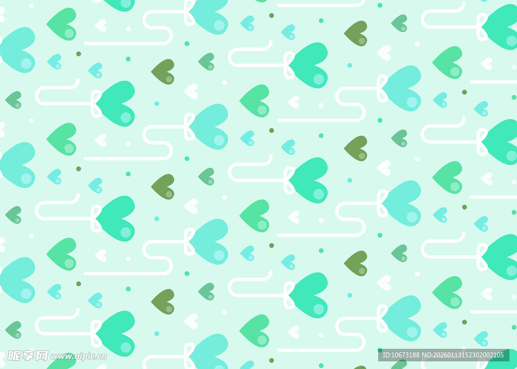 清新心形几何图案背景