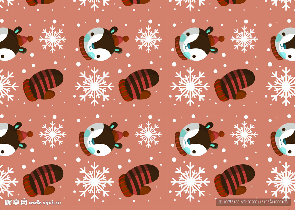 圣诞松鼠雪花图案背景
