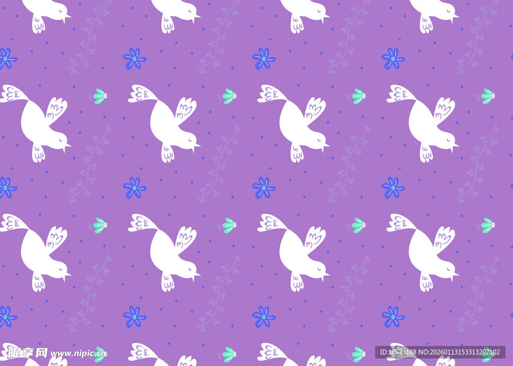 紫色背景飞鸟图案纹理