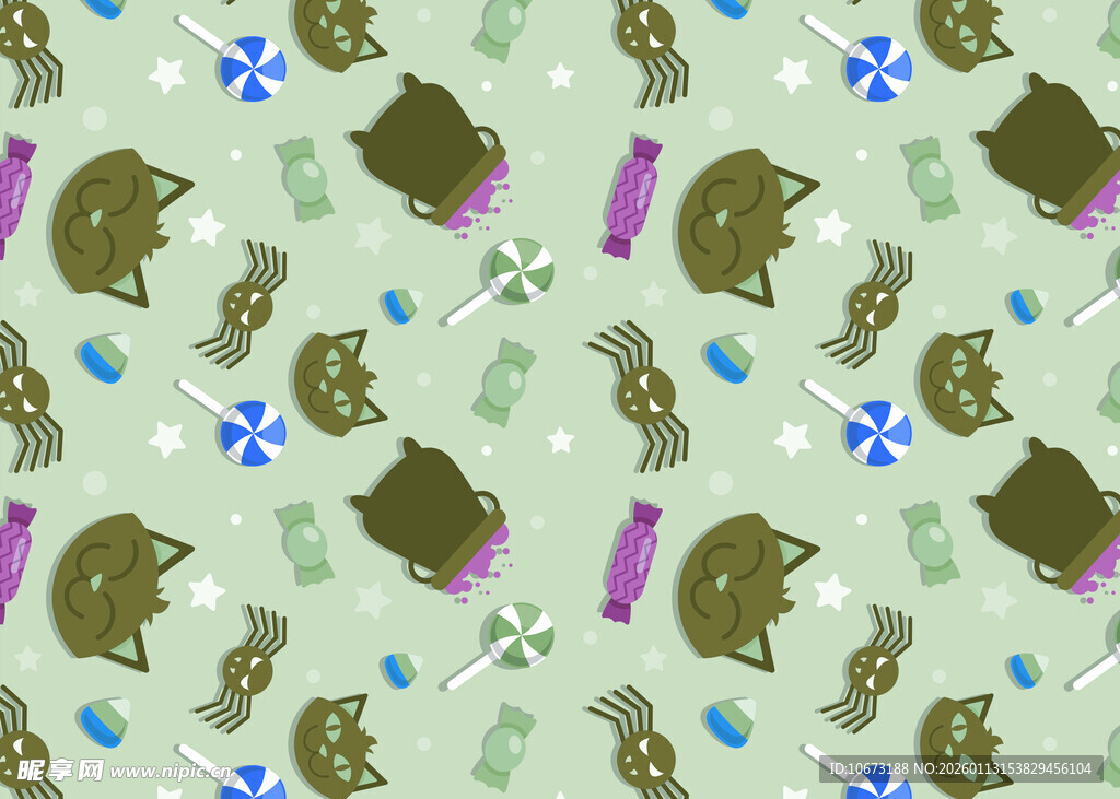 卡通动物花卉图案背景