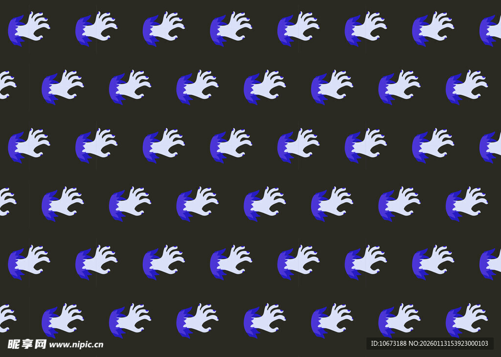 蓝白图案黑色背景纹理图