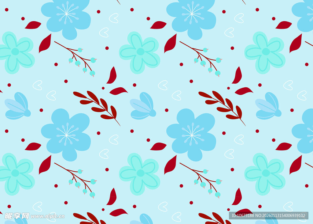 浅蓝色花卉图案背景