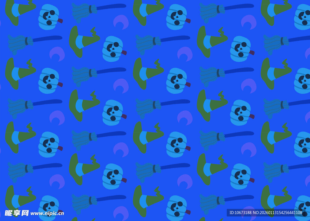 蓝色背景章鱼图案纹理