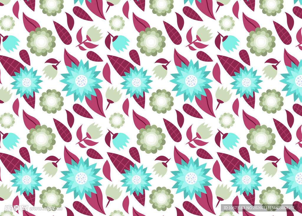 花卉几何图案背景纹理