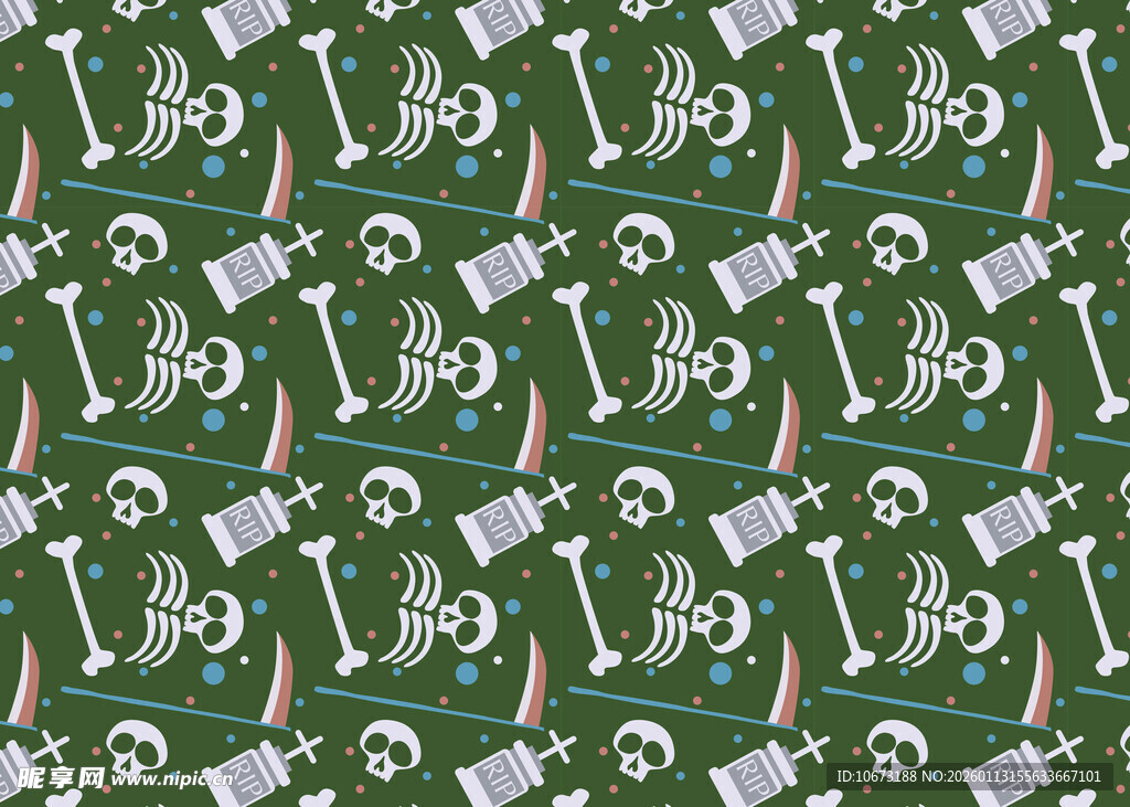 骷髅与工具图案背景