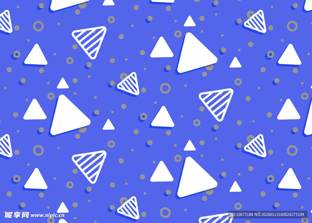 蓝色背景几何三角图案