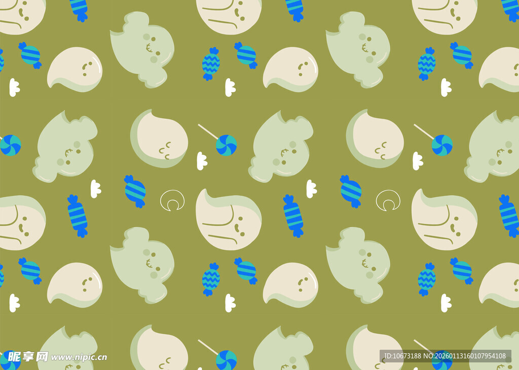 清新绿植图案背景纹理