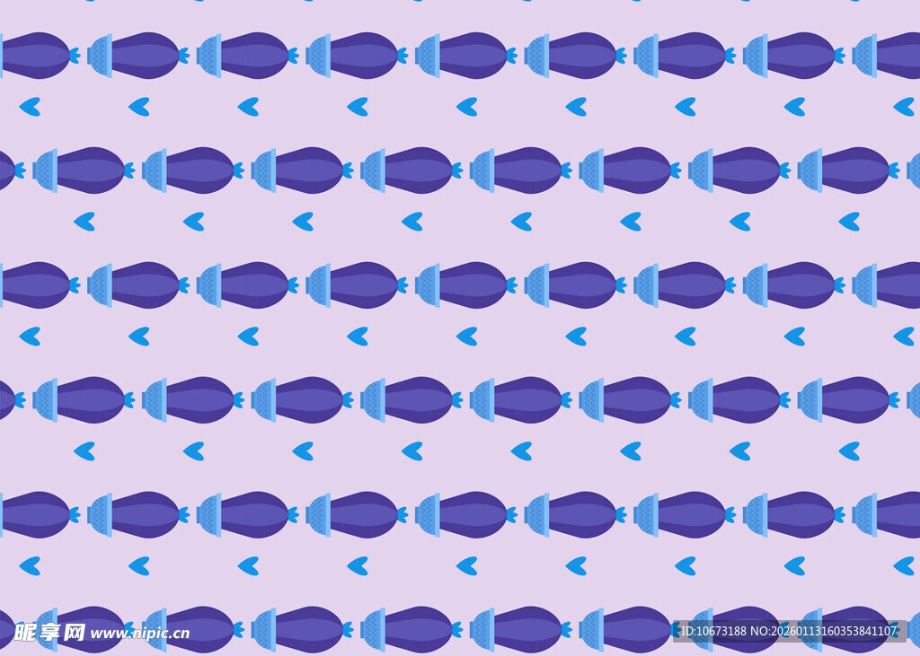紫色鱼形图案无缝背景