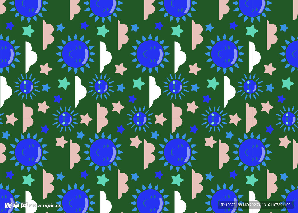 蓝绿几何图案装饰花纹