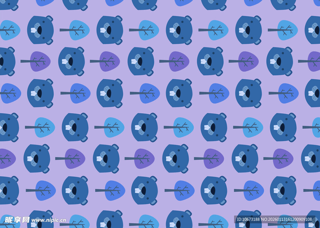 蓝色卡通图案无缝背景