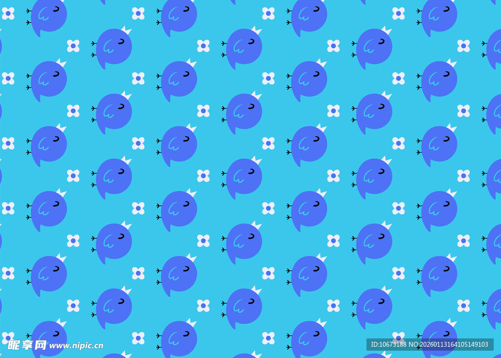 蓝色花朵图案背景