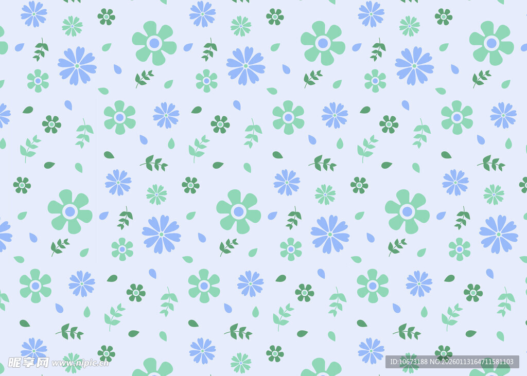 清新多彩小花图案背景
