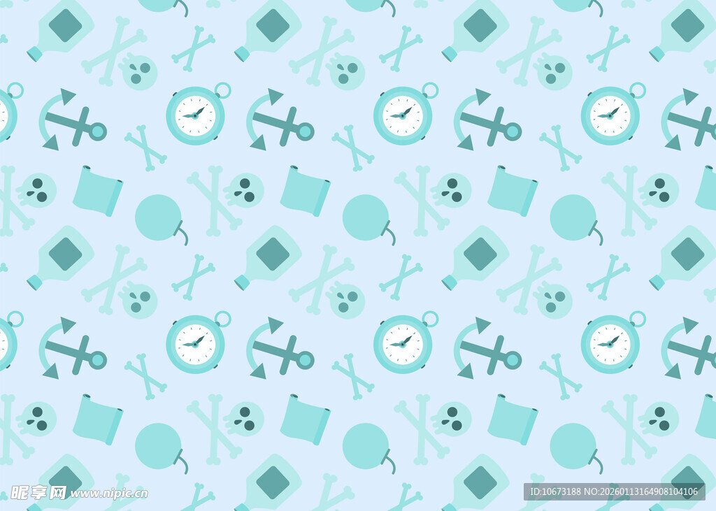 清新蓝绿几何图案背景