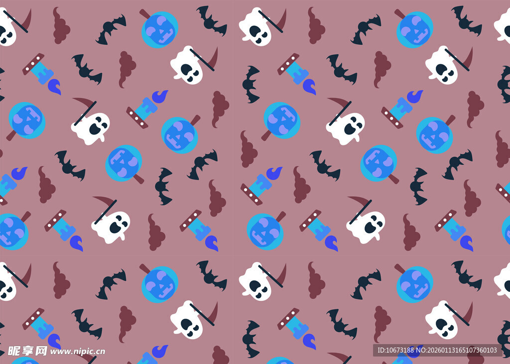 骷髅花朵图案背景纹理