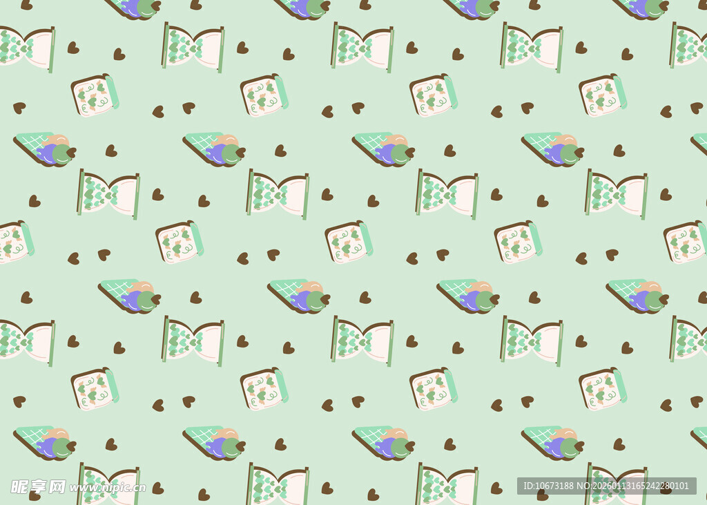 清新卡通图案背景纹理