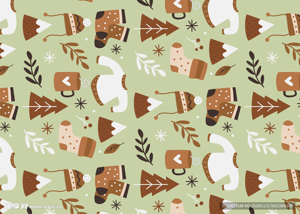 森林动物图案的可爱背景