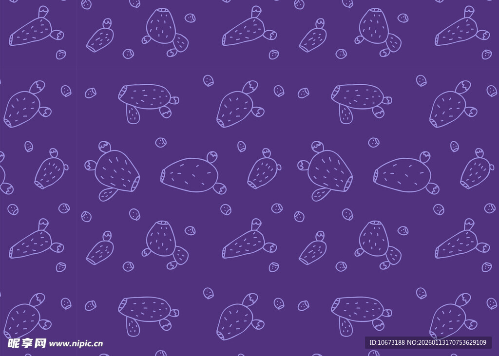 紫色背景可爱动物图案