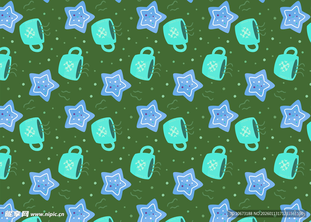 圣诞主题铃铛星星图案背景