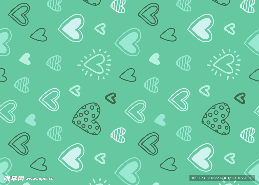 清新爱心图案背景