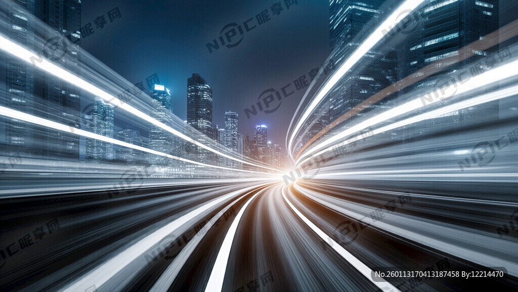 抽象的动态城市高速路网背景