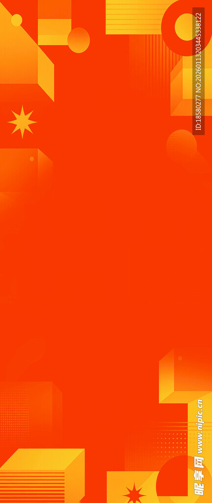 橙色几何元素抽象背景图